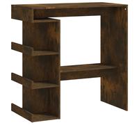 Vidaxl Table De Bar Et Étagère De Rangement Chêne Fumé 100x50x101,5 Cm Multicolore