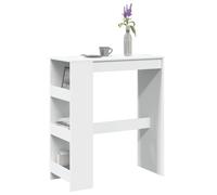 vidaXL Table de bar et étagères blanc 90x40x103,5 cm bois d'ingénierie, table de pub, table haute, table de tabouret de bar, 854373