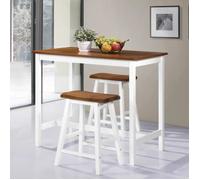 vidaXL Table de bar et tabouret 3 pcs Bois massif