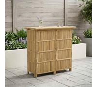 vidaXL Table de bar d'extérieur beige 115 x 55 x 105 cm en bambou, élégante, moderne, durable, pour espaces de vie contemporains, designs innovants pour améliorer votre environnement domestique