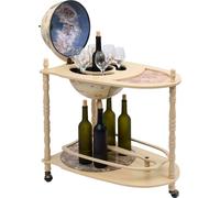vidaXL Table de bar globe en bois d'eucalyptus Vert Autonome