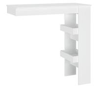 vidaXL Table de Bar Murale Blanc 102x45x103,5 cm Bois d'ingénierie