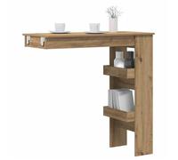 vidaXL Table de bar murale chêne artisanal bois d'ingénierie, table de bar, table de bistro, table de petit déjeuner, table 856861