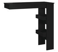 vidaXL Table de Bar Murale Flottante Suspendue Table de Bistro Table de Pub Meuble de Bar Intérieur Noir 102x45x103,5 cm Bois d'Ingénierie