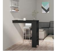 vidaXL Table de bar murale Noir 102x45x103,5 cm Bois d'ingénierie 811782