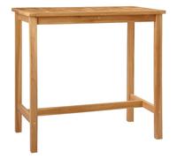 vidaXL Table de Bar Naturel 110 x 60 x 105 cm Teck Massif, Table de Bar d'extérieur, Surfaces en Teck Moderne, résistante aux intempéries, Style Haut pour Vos soirées conviviales