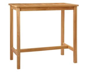 vidaXL Table de Bar Naturel 110 x 60 x 105 cm Teck Massif, Table de Bar d'extérieur, Surfaces en Teck Moderne, résistante aux intempéries, Style Haut pour Vos soirées conviviales