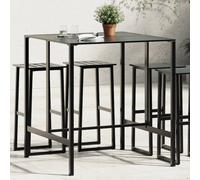 Vidaxl Table De Bar Noir 100x100x110 Cm Acier Enduit De Poudre