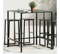 vidaXL Table de bar noir 100x100x110 cm acier enduit de poudre, table de bar de petit-déjeuner, table de bar de cuisine, 4009269
