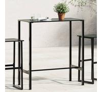 Vidaxl Table De Bar Noir 100x50x110 Cm Acier Enduit De Poudre