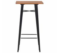 Table de bar Noir 60x60x108 cm Pinède et acier