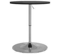 vidaXL Table de bar noir 60x60x90 cm bois d'ingénierie et acier chromé