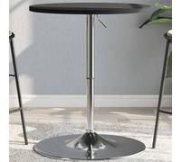 vidaXL Table de bar 60x60x90 cm noir – Bois d'ingénierie et acier chromé