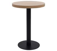 vidaXL Table de Bistro Table de Café Table de Salle à Manger Table de Bar Dîner Repas Restaurant Maison Intérieur Marron Clair 60 cm MDF