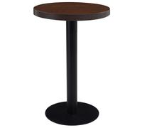 vidaXL Table de bistro 50 cm MDF – marron foncé et noir