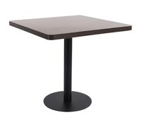 Vidaxl Table De Bistro Marron Foncé 80x80 Cm Mdf Noir