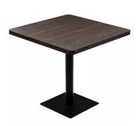 vidaXL Table de bistro MDF et acier Carré 80 x 80 x 75 cm Frêne foncé