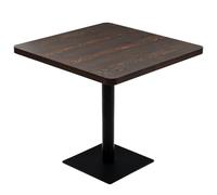 Table de Bistro MDF et Acier Rond 80x75 cm Frêne Foncé Café Décor vidaXL