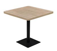 Vidaxl Table De Bistro Mdf Et Acier Carré 80x80x75 Cm Couleur De Chêne