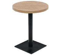 vidaXL Table de Bistro MDF et Acier Rond 60x75 cm Couleur de Chêne Bar Café