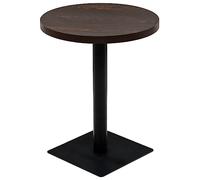 vidaXL Table de bistro MDF et acier Rond 60 x 75 cm Frêne foncé