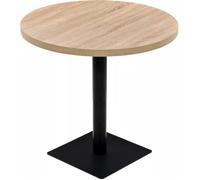 vidaXL Table de bistro Rond 80 x 75 cm – MDF et acier – Couleur de chêne