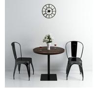 vidaXL Table de bistro MDF et acier Rond 80 x 75 cm Frêne foncé