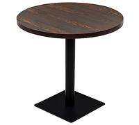 vidaXL Table de bistro ronde MDF et acier 80x75 cm Frêne foncé Café Décor