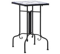 vidaXL Table de bistro mosaïque bleu et blanc Céramique