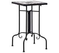 vidaXL Table de bistro mosaïque noir et blanc Céramique