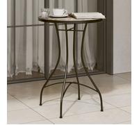 vidaXL Table de bistro mosaïque terre cuite blanc Ø50x70 cm céramique, table mosaïque, table d'extérieur, table de balcon, 4003402