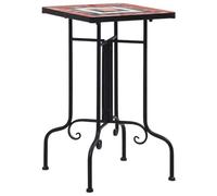 vidaXL Table de bistro mosaïque Terre cuite et blanc Céramique