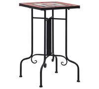 vidaXL Table de bistro mosaïque Terre cuite et blanc Céramique