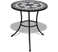 vidaXL Table de bistro Noir et blanc 60 cm Mosaïque