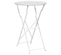 Vidaxl Table De Bistro Pliable Blanc Ø50x71 Cm En Acier Thermolaqué