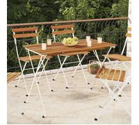vidaXL Table de bistro pliante 100x54x71cm Bois acacia solide et acier, salon de jardin, mobilier d'extérieur, table 319976