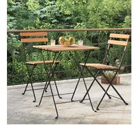 vidaXL Table de bistro pliante 55x54x71 cm Bois de teck solide et acier 319978
