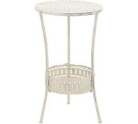 vidaXL Table de bistro style vintage ronde métal 40 x 70 cm blanc