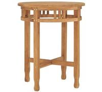 vidaXL Table de Bistro, Table à Manger, Table de Repas, Meuble de Cuisine Jardin Patio Terrasse Extérieur, Ø60x75,5 cm Bois de Teck Solide Brun G