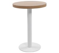 vidaXL Table de Bistro Table de Café Table de Bar Table de Salle à Manger Dîner Repas Restaurant Maison Intérieur Marron Clair 60 cm MDF