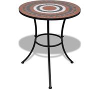 vidaXL Table de bistro Terre cuite et blanc 60 cm Mosaïque