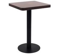 vidaXL Table de Bistro Table de Café Table de Bar Table de Salle à Manger Dîner Repas Restaurant Maison Intérieur Marron Foncé 50x50 cm MDF