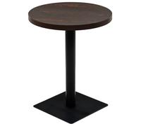vidaXL Table de bistrot MDF et acier Rond 60×75 cm Frêne foncé