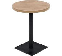 vidaXL Table de bistrot MDF et acier ronde 60 x 75 cm aspect chêne