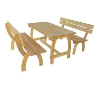Vidaxl Table De Brasserie Avec 2 Banquettes Pinède Imprégnée