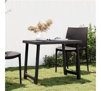 vidaXL Table de camping anthracite en PP aspect de bois 79 x 56 x 64 cm
