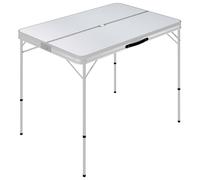 vidaXL Table de camping pliable avec 2 bancs Aluminium Blanc 48181