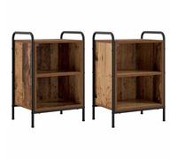 vidaXL Table de Chevet 2 pc Bois Ancien 40 x 30 x 60 cm