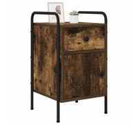vidaXL Table de Chevet 2 pc Chêne fumé 35 x 36,5 x 61 cm, Solutions de Rangement Modernes pour Chambre, Table de Nuit rectangulaire, Table Pratique pour déco stylée