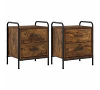 vidaXL Table de Chevet 2 pc Chêne fumé 40 x 30 x 50 cm